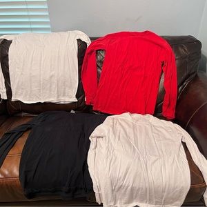 4 long-sleeve tees